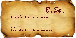 Bozóki Szilvia névjegykártya