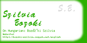 szilvia bozoki business card